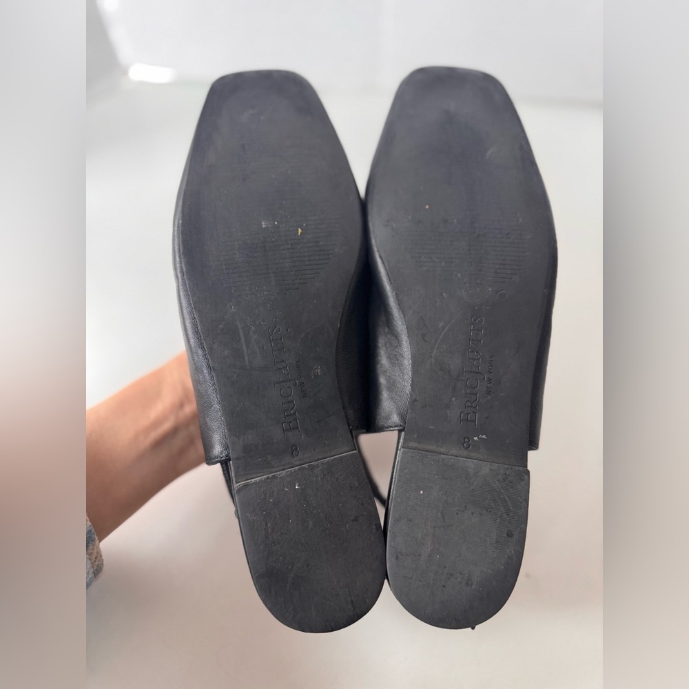 Eric Javits Peyton Black Leather Slingback Flat Shoes Women’s Size 8 - Picture 11 of 13